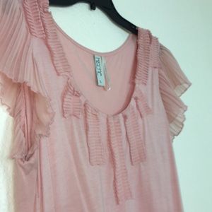 Kische pink/blush ruffle top
